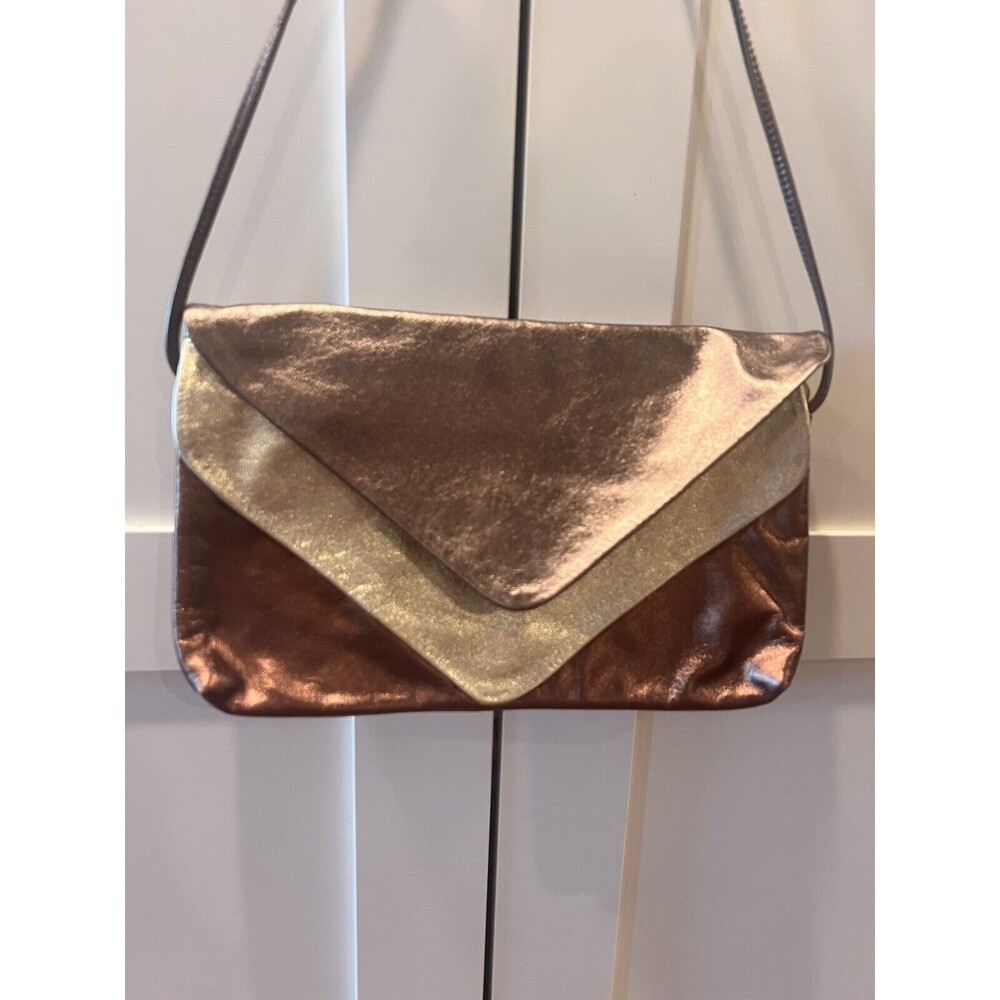 1980s Vintage Leather Metallics Purse Genuine Leather